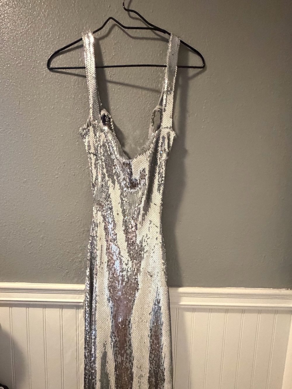 Meshki Silver Sequin Maxi Dress